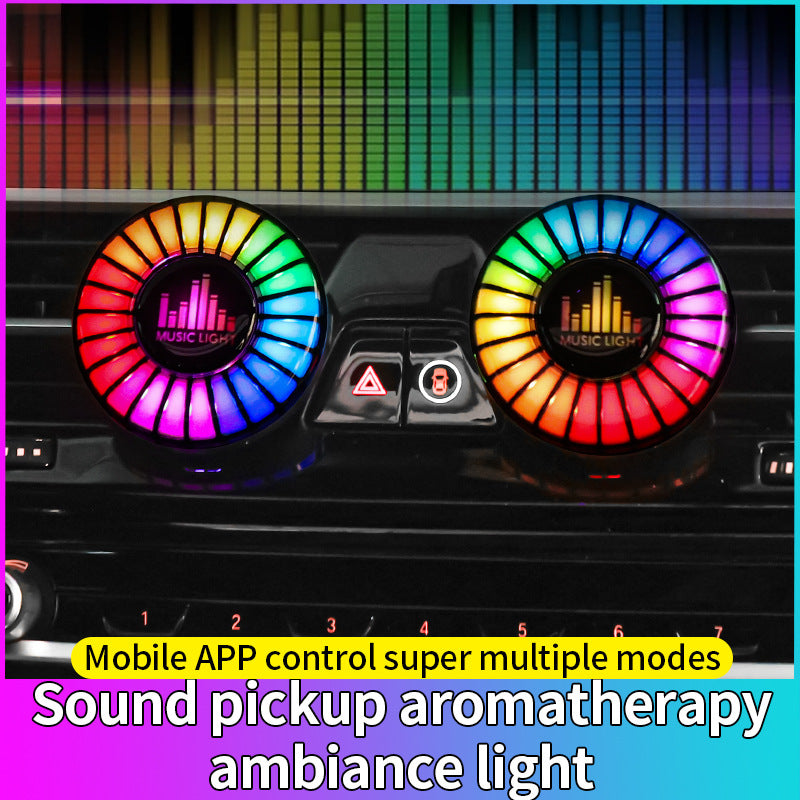 Car aromatherapy air outlet atmosphere light Car sound pickup light Car perfume voice-controlled rhythm light - American Smart