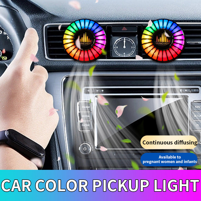Car aromatherapy air outlet atmosphere light Car sound pickup light Car perfume voice-controlled rhythm light - American Smart