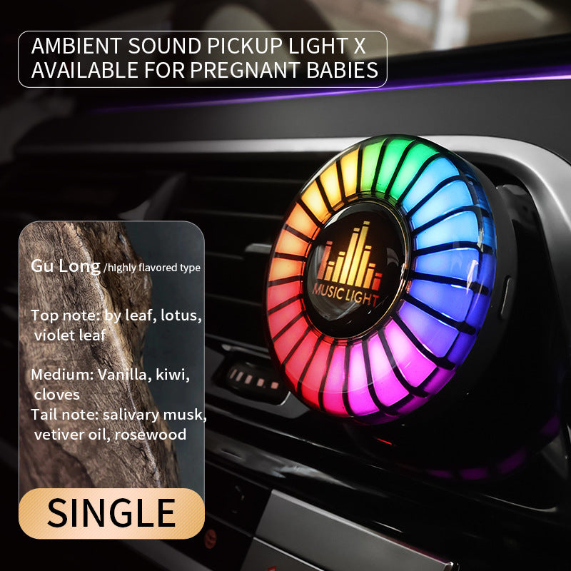 Car aromatherapy air outlet atmosphere light Car sound pickup light Car perfume voice-controlled rhythm light - American Smart