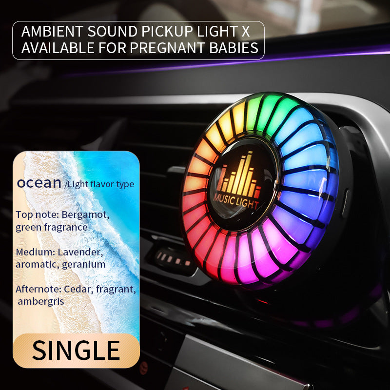 Car aromatherapy air outlet atmosphere light Car sound pickup light Car perfume voice-controlled rhythm light - American Smart
