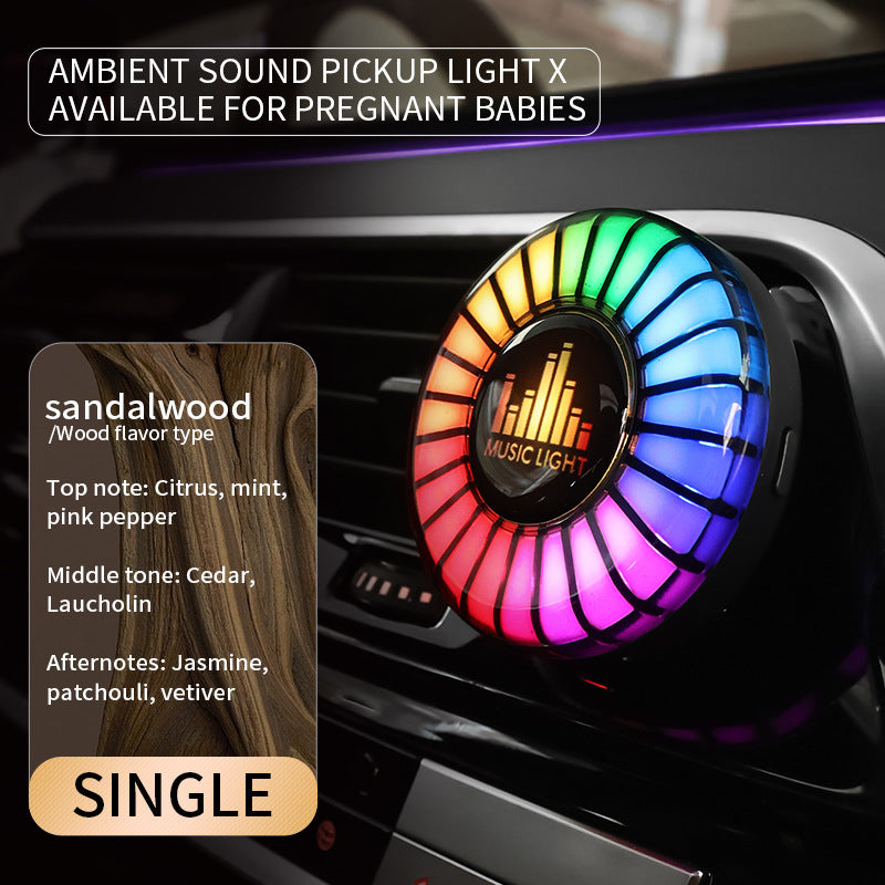 Car aromatherapy air outlet atmosphere light Car sound pickup light Car perfume voice-controlled rhythm light - American Smart