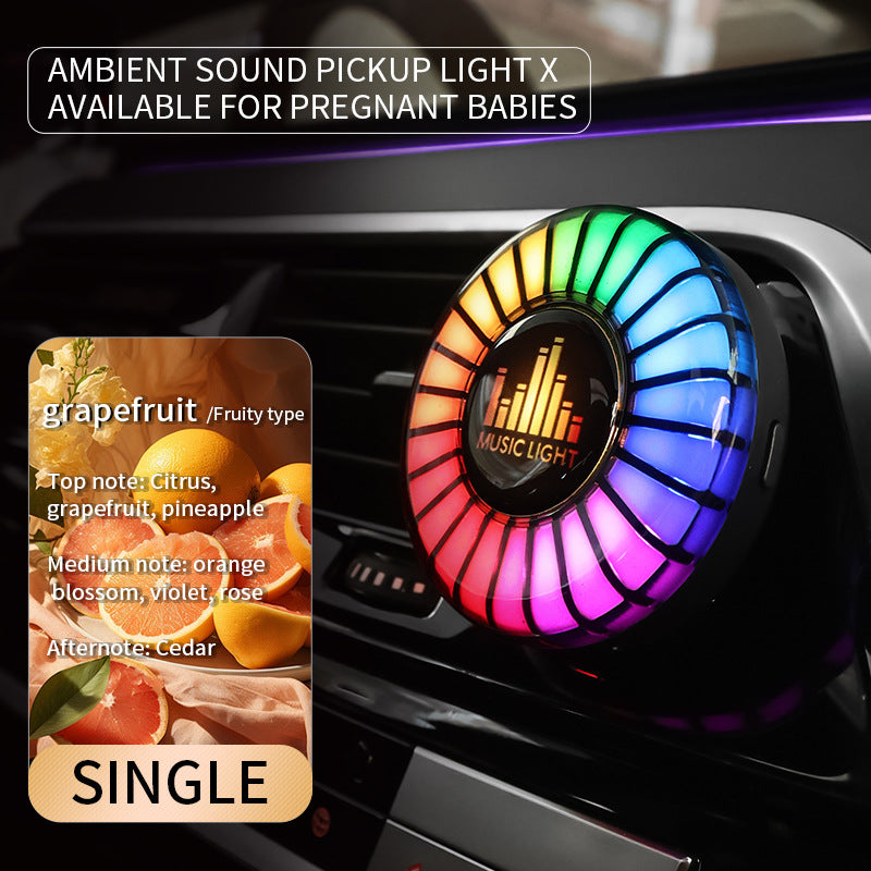 Car aromatherapy air outlet atmosphere light Car sound pickup light Car perfume voice-controlled rhythm light - American Smart