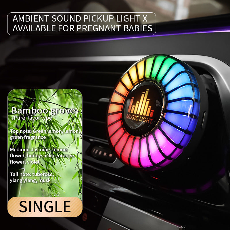 Car aromatherapy air outlet atmosphere light Car sound pickup light Car perfume voice-controlled rhythm light - American Smart