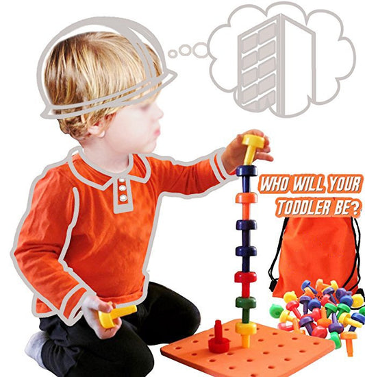 Children's Early Education Toys Building Blocks 3 Years Old + Children's Chess Board Can Be Assembled Interactive Building Blocks Toy Storage - American Smart