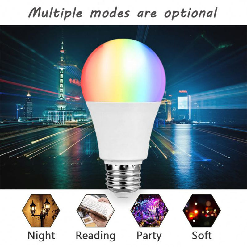 Alexa Intelligent Voice Control WiFi Bulb Lamp RGBCW 9W Wide Pressure Timing Music Rhythm Table Lamp - American Smart