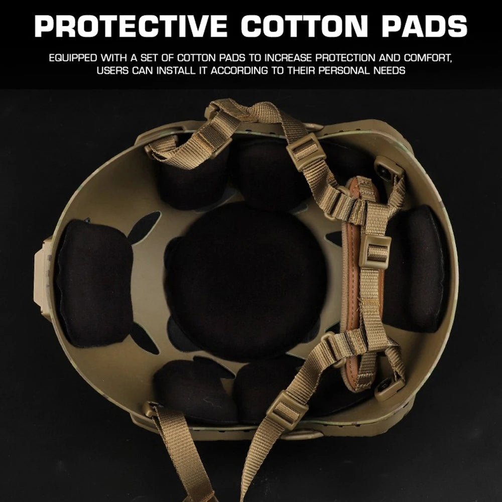 Eprolo military tactical helmet, simplified Ops-Core Fast SF high cut design with adjustable straps and matte finish.