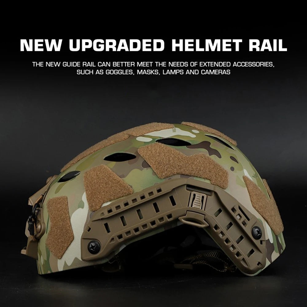 Eprolo military tactical helmet, simplified Ops-Core Fast SF high cut design with adjustable straps and matte finish.