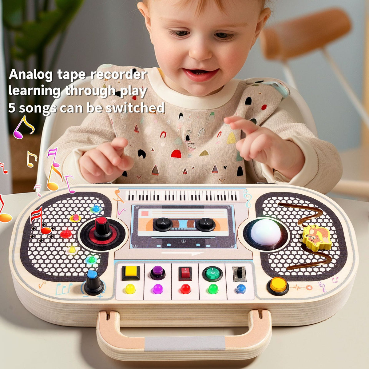 Children's wooden early education toys, switches, circuit recorders, busy boards, enlightenment, hands-on cognition, new LED lights - American Smart