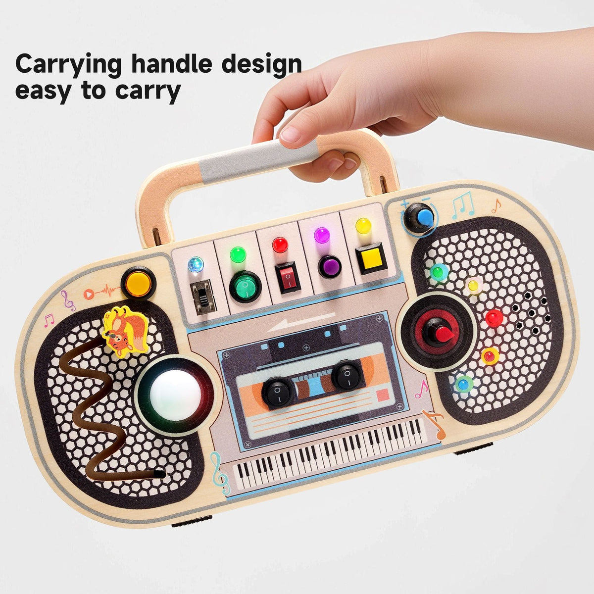 Children's wooden early education toys, switches, circuit recorders, busy boards, enlightenment, hands-on cognition, new LED lights - American Smart