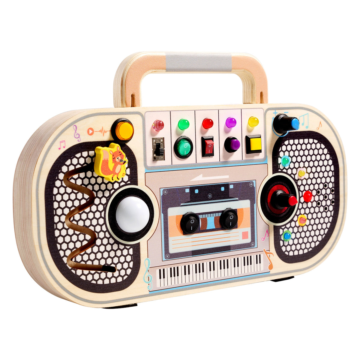 Children's wooden early education toys, switches, circuit recorders, busy boards, enlightenment, hands-on cognition, new LED lights - American Smart
