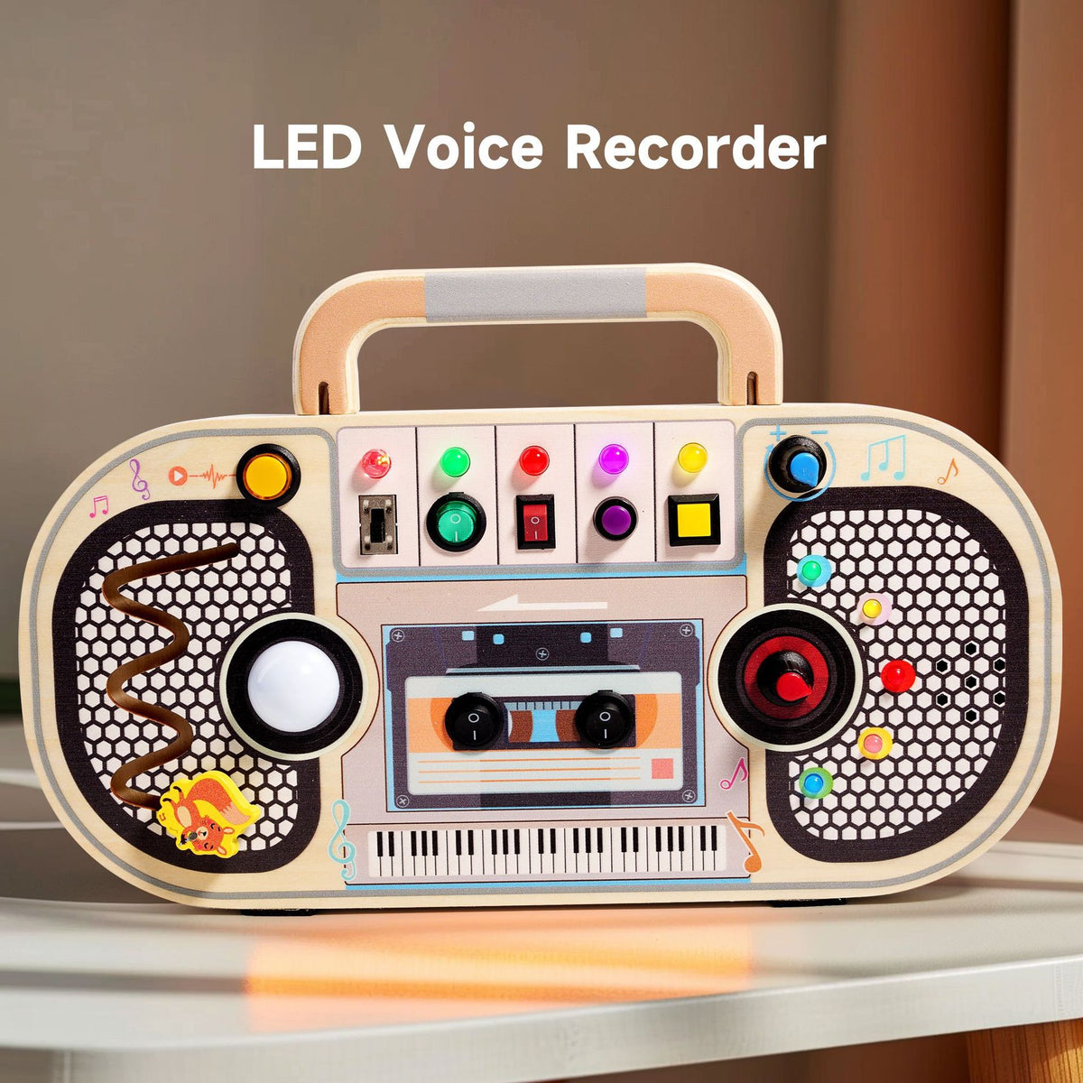 Children's wooden early education toys, switches, circuit recorders, busy boards, enlightenment, hands-on cognition, new LED lights - American Smart
