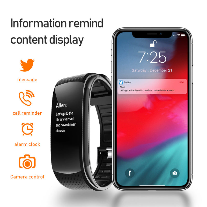 eprolo C5S smart bracelet with HD color screen, brightness adjustment, Bluetooth connectivity, ideal for sports and fitness tracking