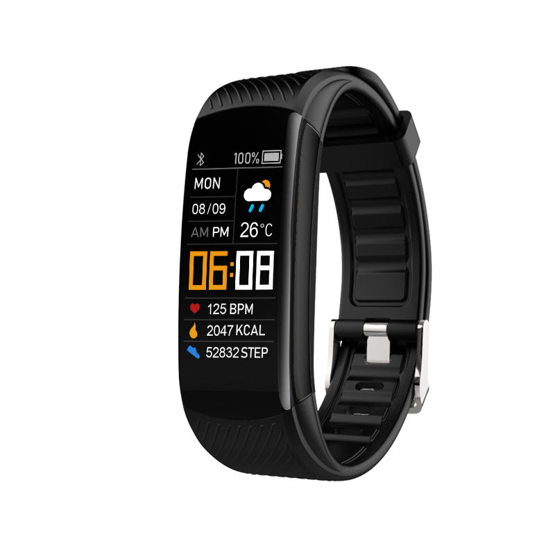 eprolo C5S Smart Bracelet with HD color screen and Bluetooth for sports, featuring adjustable brightness and fitness tracking.