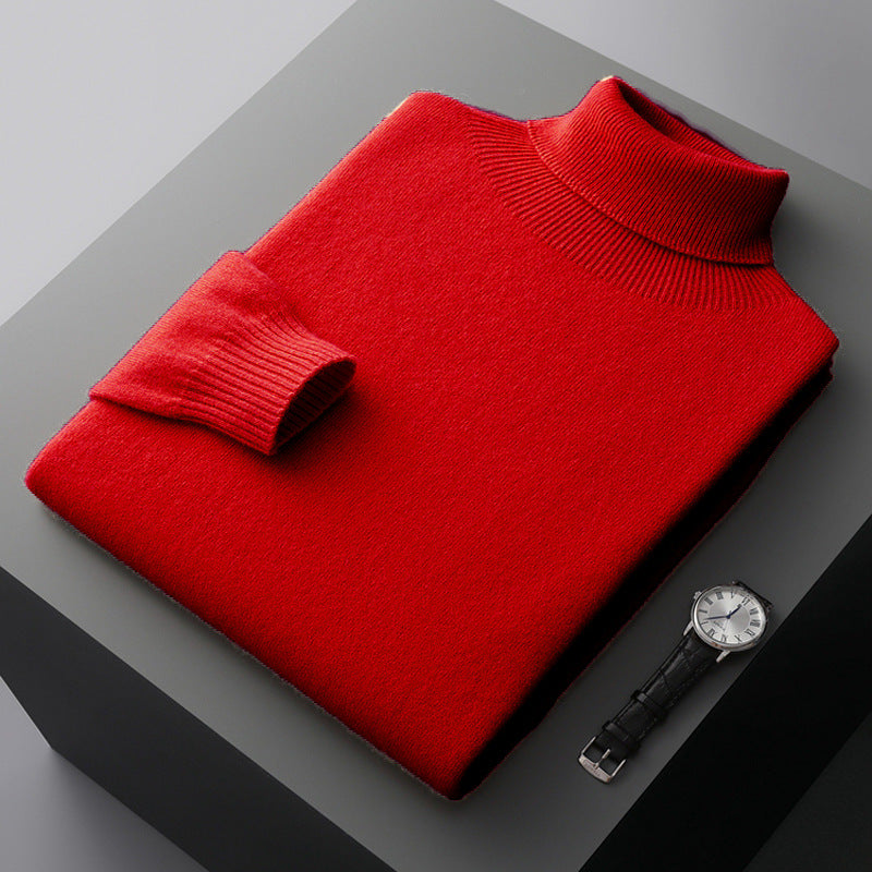 Men's high collar eprolo pullover sweater with loose knit design for autumn and winter, warm and stylish men's base sweater.