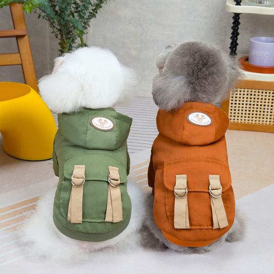 Eprolo pet sweater for dogs and cats, cozy cotton clothing with a cool style, featuring two-legged design for teddy and feline pets.