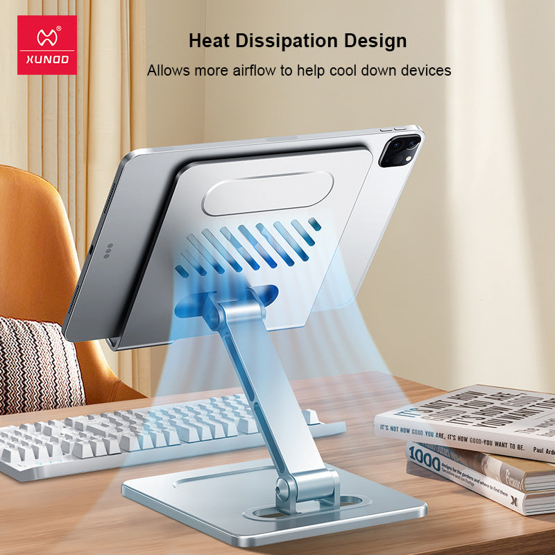 eprolo foldable metal stand for tablets and smartphones, adjustable iPad desktop holder with heat dissipation design