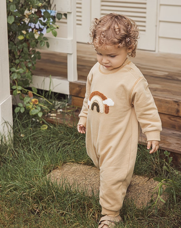 Eprolo fleece jumpsuit for babies, featuring a cute design suitable for boys and girls, ideal for outdoor climbing and warmth.