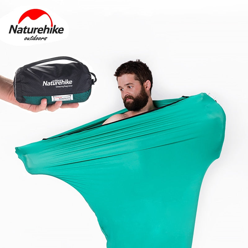 Eprolo Naturehike outdoor travel sleeping bag liner in lightweight, high elasticity fabric, portable and designed for hotel or camping use.