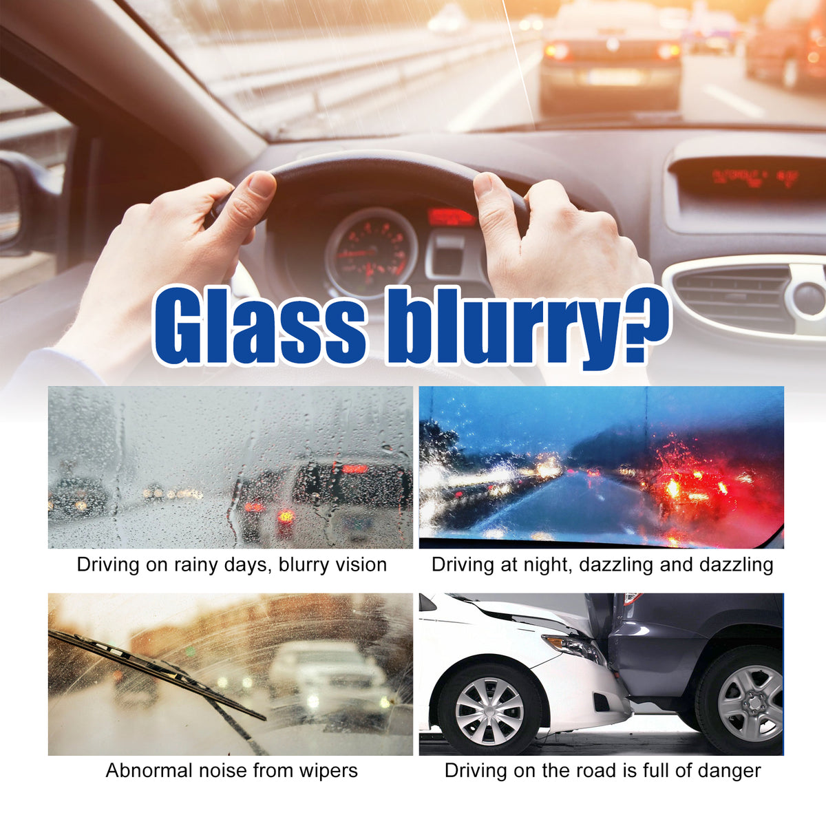 eprolo 2-in-1 car oil film cleaner for front windshield, removing stains and dirt from car window glass.