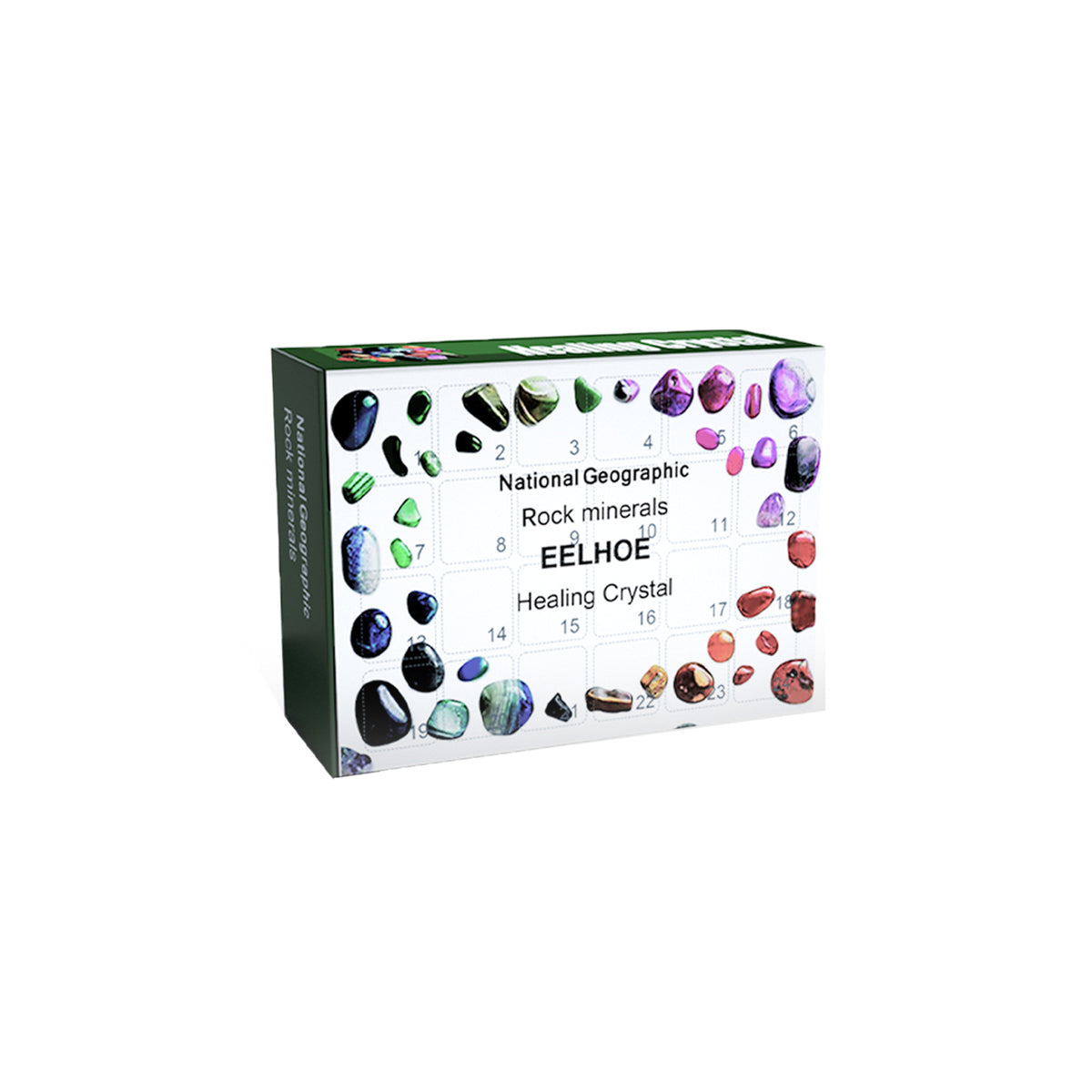 Green Christmas themed 24-grid ore blind box by eprolo with surprise small gifts inside, festive holiday gift box.