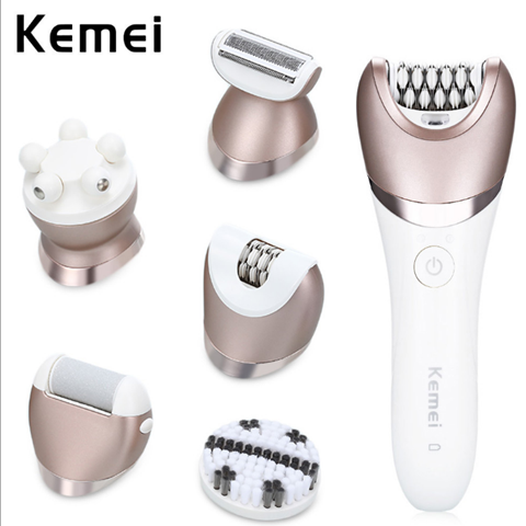 Eprolo 5-in-1 women’s wet dry shaver and epilator for face, bikini, body, leg, and underarms, with multiple attachments for hair removal.