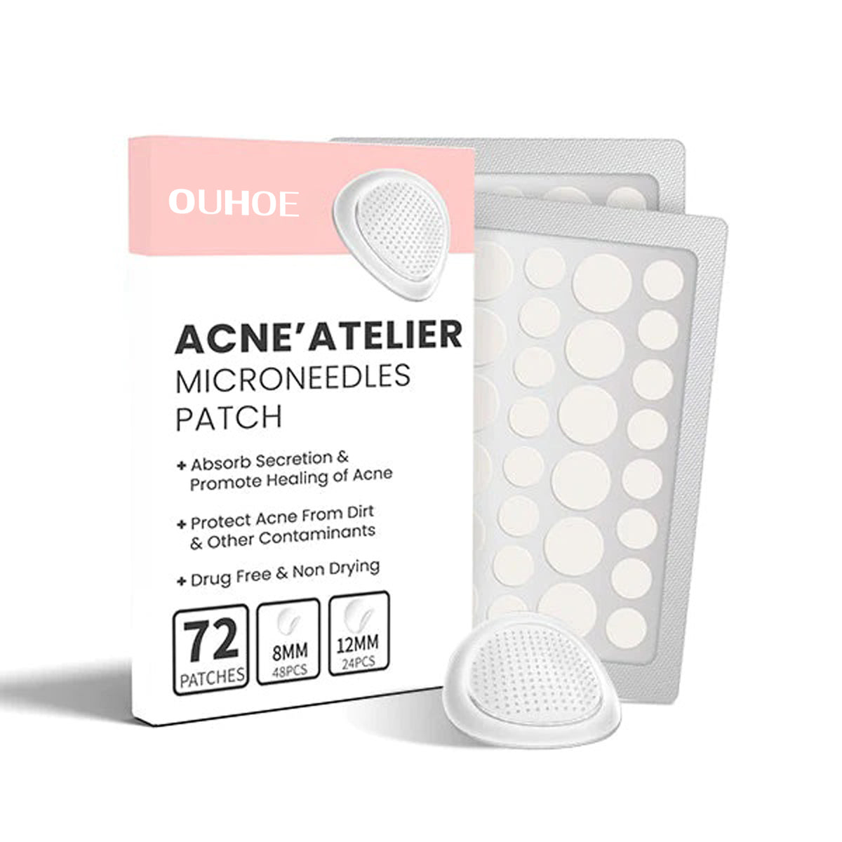 Acne Patch, Repair Acne Pimple Facial Redness Clean Pores Moisturize Skin Patch - American Smart