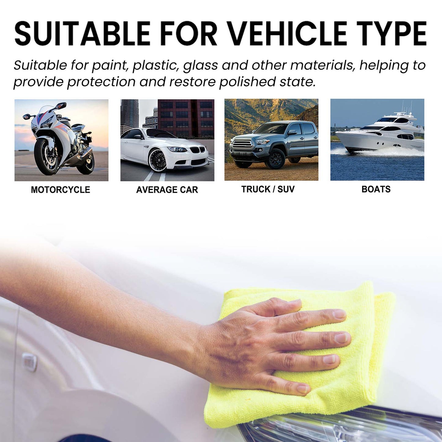eprolo automotive hydrophobic crystal coating agent for polishing and waxing, featuring nano technology for durable vehicle protection