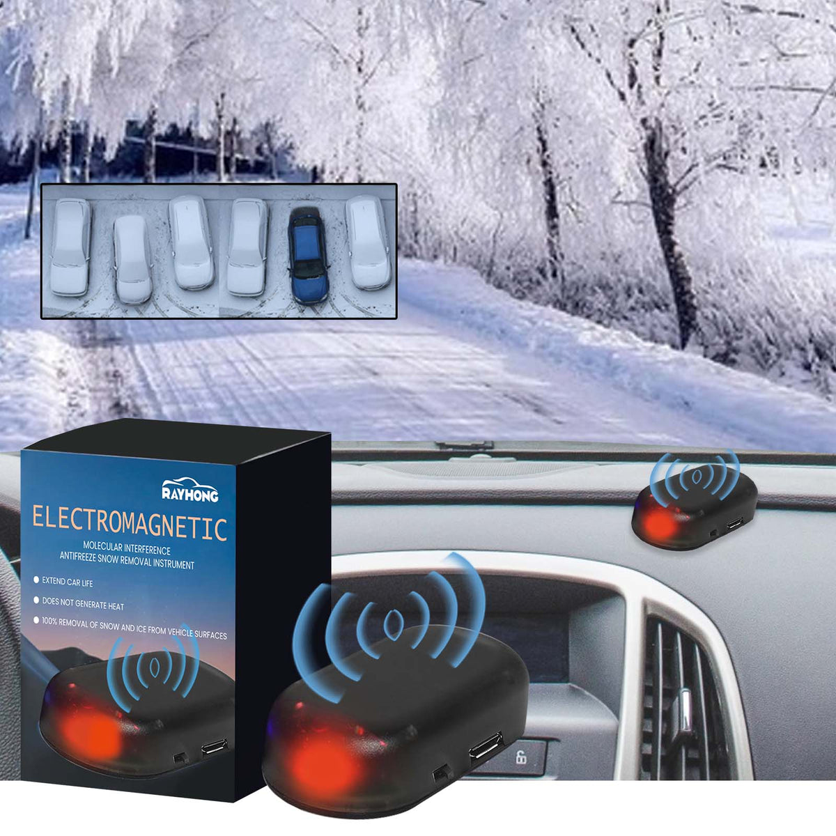 Automotive Snow Removal Tools, Glass Deicing Snow Melting Fast Portable Mini Deicer - American Smart