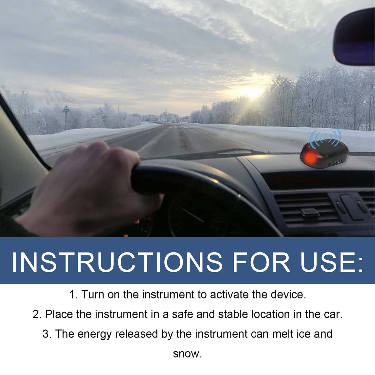 Automotive Snow Removal Tools, Glass Deicing Snow Melting Fast Portable Mini Deicer - American Smart