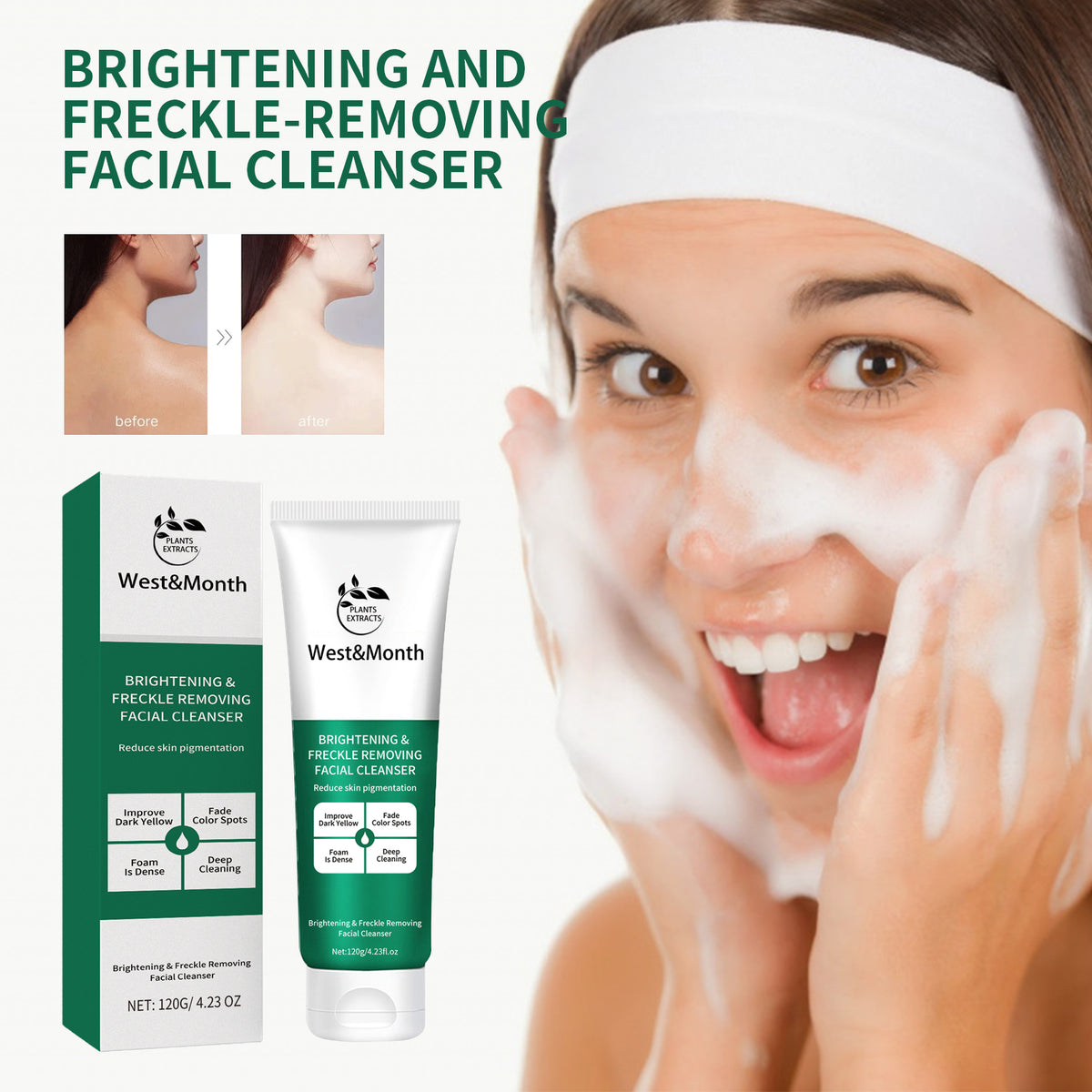 Brightening And Freckle-removing Facial Cleanser, Cleansing And Brightening Skin Moisturizing And Non-tightening Cleanser - American Smart