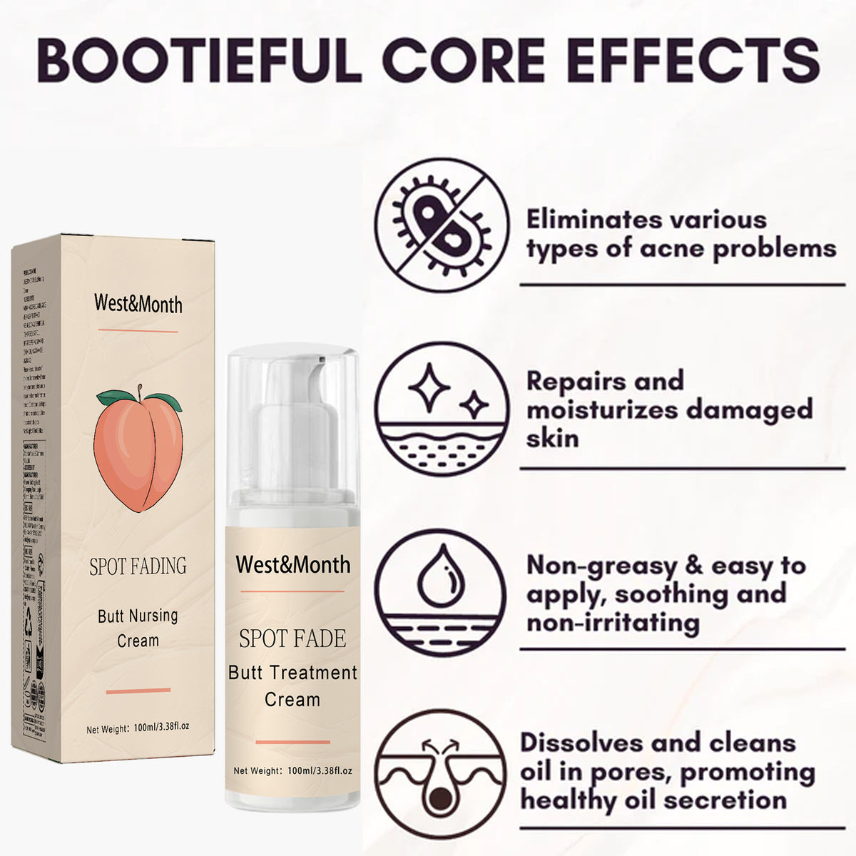 Buttock Care Cream, Repair Rough Buttock Skin Gentle Care Moisturizing And Moisturizing Skin - American Smart
