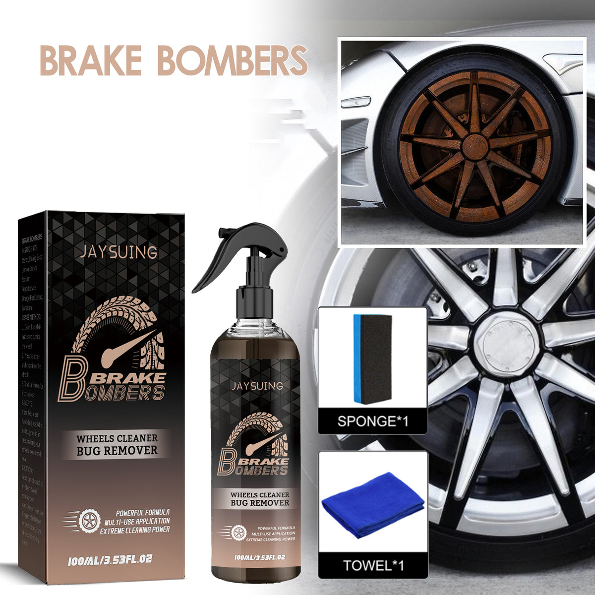 Car Brake Cleaner, Brake Disc Parts Wheel Hub Decontamination Polishing Maintenance Rust Remover - American Smart