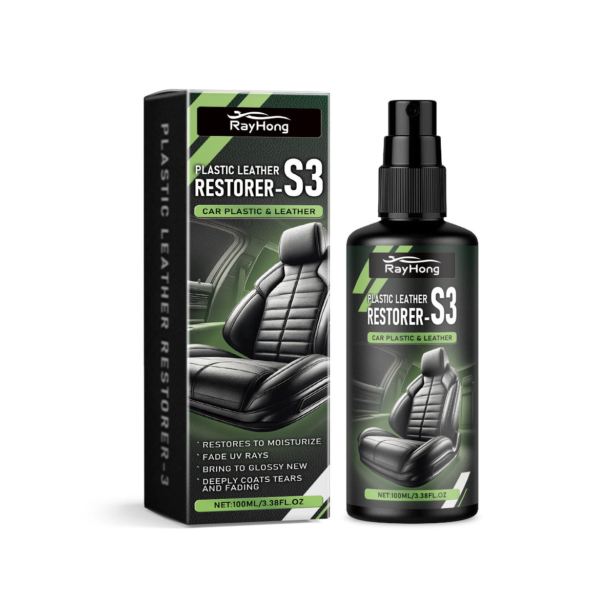 Car Leather Reconditioning Spray, Clean And Decontaminate Bright Car Interior Repair Maintenance Care Spray - American Smart