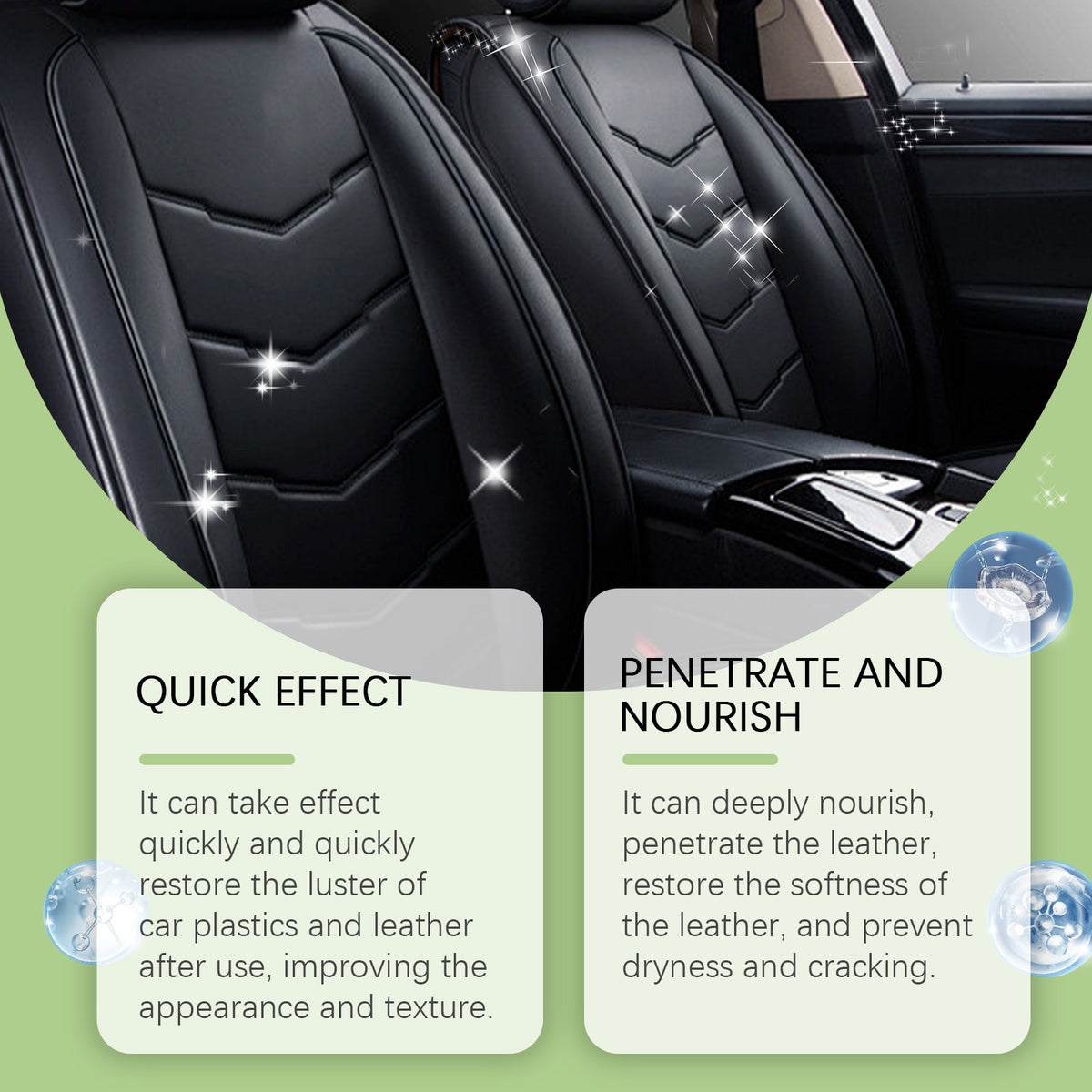 Car Leather Reconditioning Spray, Clean And Decontaminate Bright Car Interior Repair Maintenance Care Spray - American Smart