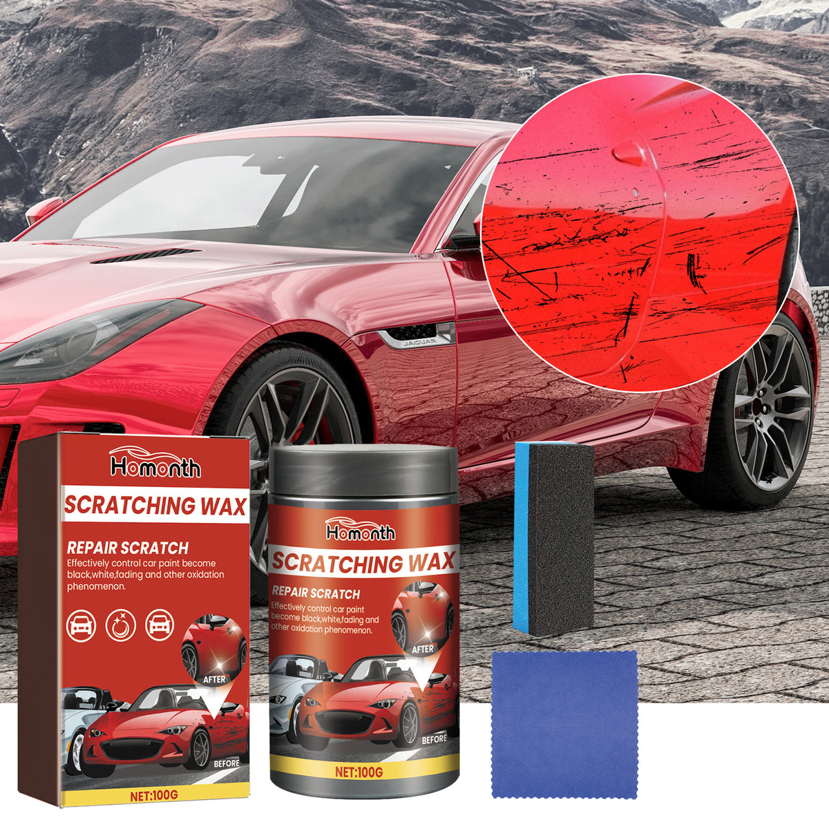 Car Paint Scratch Remover, Car Paint Scratch Repair Cleaning Cloth Scratch Maintenance Agent - American Smart
