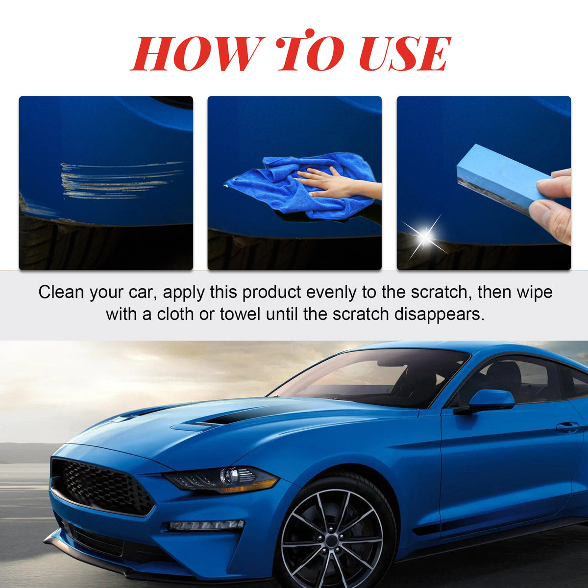 Car Paint Scratch Remover, Car Paint Scratch Repair Cleaning Cloth Scratch Maintenance Agent - American Smart