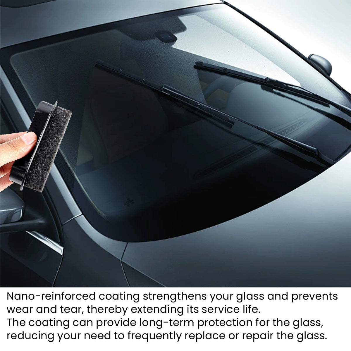 Car Sponge Wipe, Windshield Drain Window Brightening Portable Reinforced Glass Cleaning Sponge - American Smart
