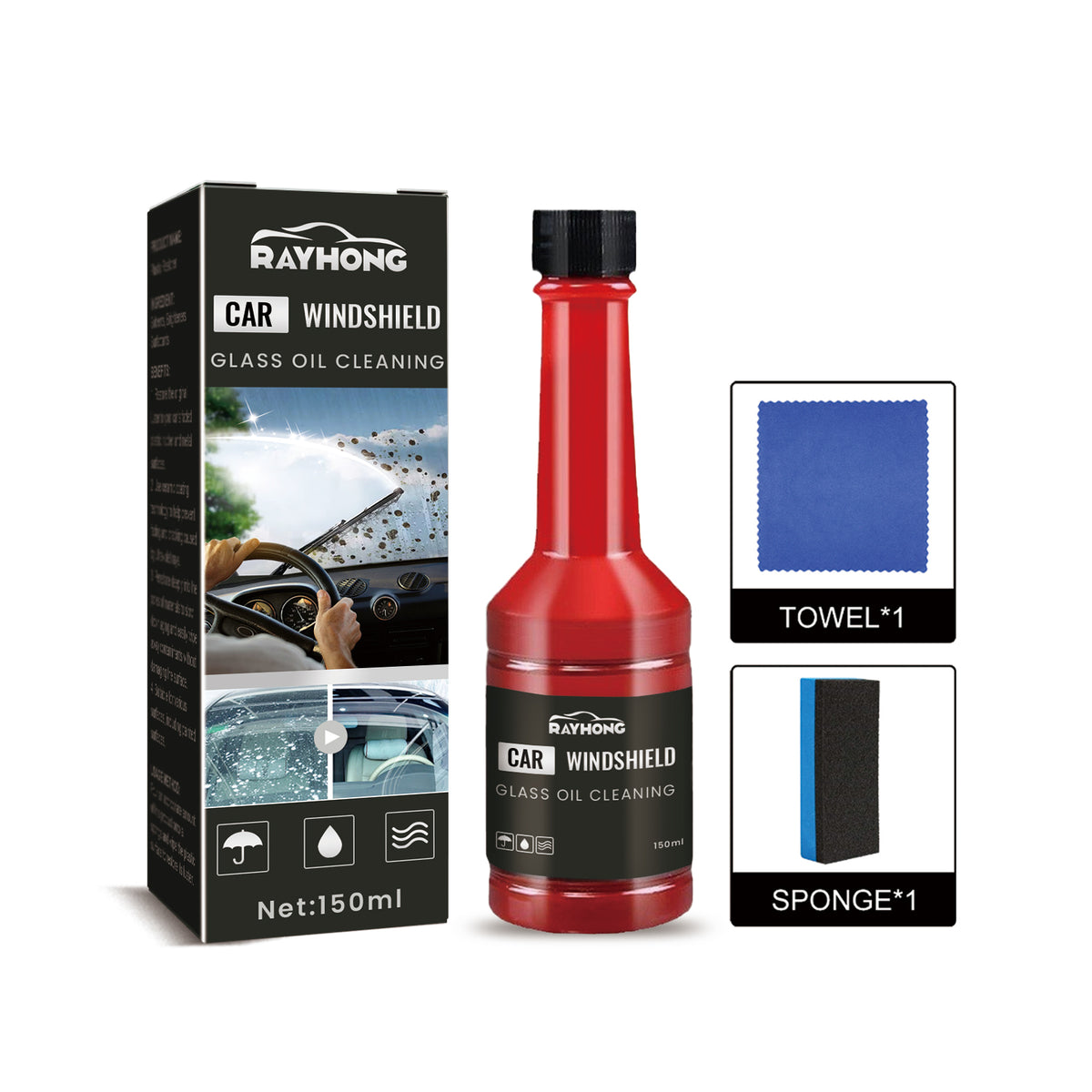 Car Windshield Cleaner, Car Windshield Cleaning Stains Rainproof And Fogging Cleaner - American Smart