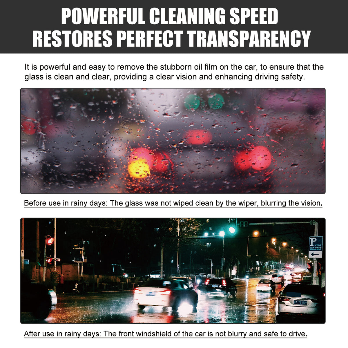 Car Windshield Cleaner, Car Windshield Cleaning Stains Rainproof And Fogging Cleaner - American Smart
