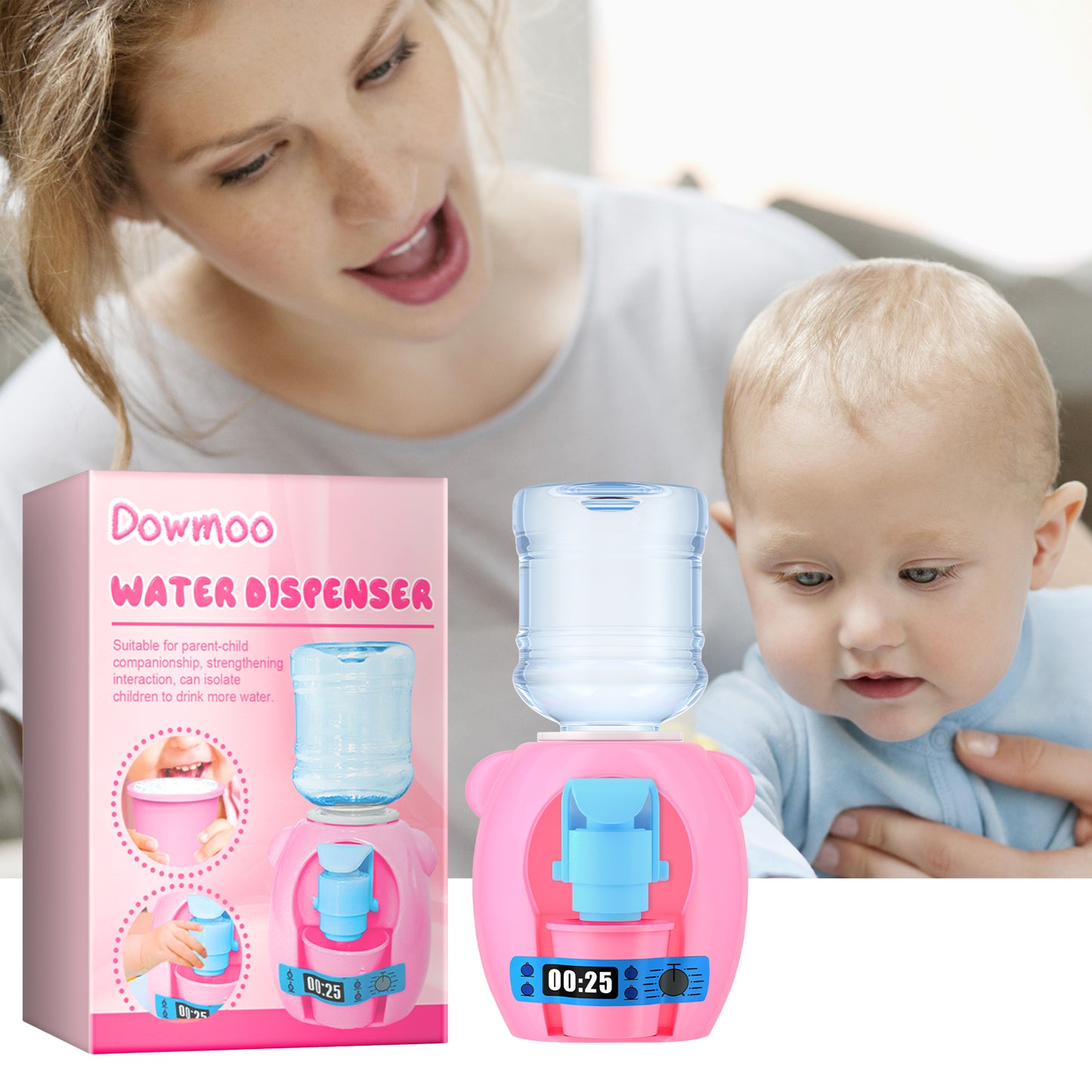 Children's Mini Water Dispenser, Baby Kitchen Toys Mini Fun Every Home Drink Machine Can Water - American Smart