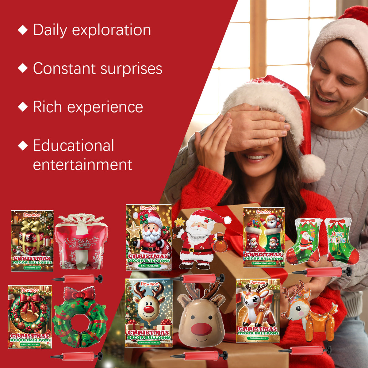 Christmas Balloons Balloon Standing Santa Claus Reindeer Christmas Tree Event Atmosphere Arrangement - American Smart
