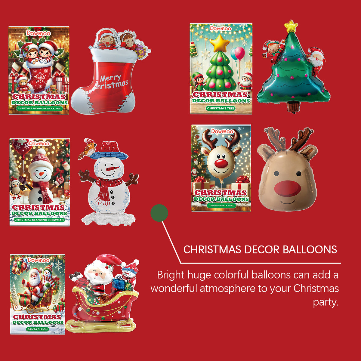 Christmas Balloons Balloon Standing Santa Claus Reindeer Christmas Tree Event Atmosphere Arrangement - American Smart