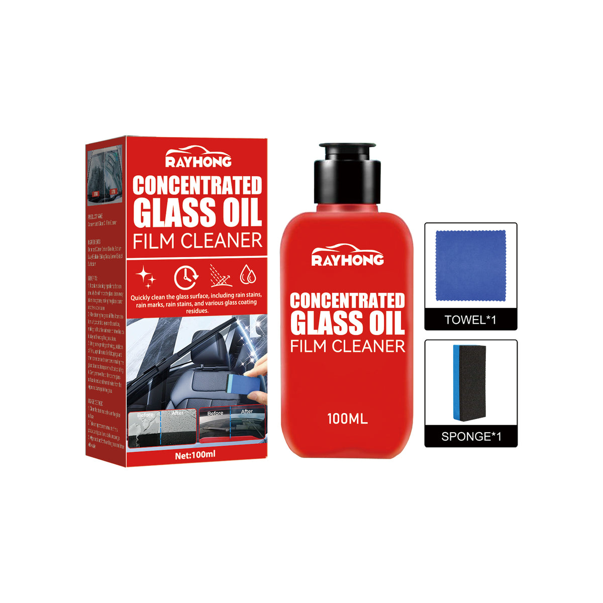 Concentrated Glass Oil Film Cleaner To Remove Oil And Rain Car Windshield Fog Cleaner - American Smart