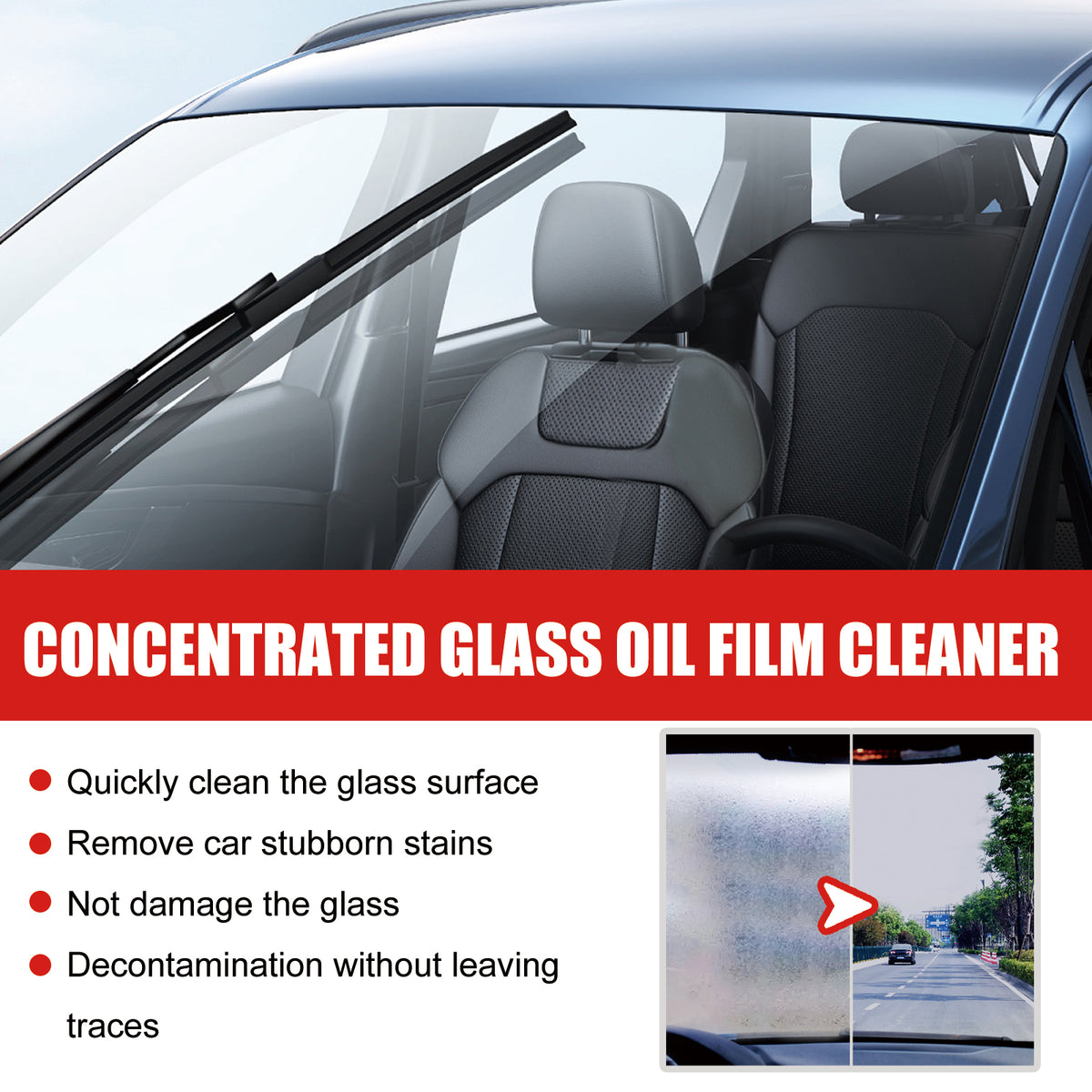 Concentrated Glass Oil Film Cleaner To Remove Oil And Rain Car Windshield Fog Cleaner - American Smart