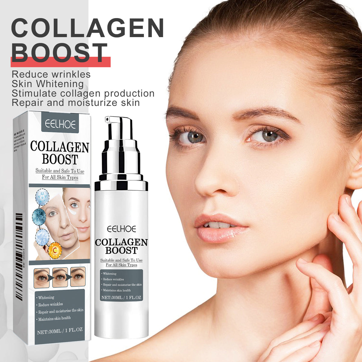 EELHOE Collagen Cream Collagen Moisturizes And Hydrates Fine Lines, Moisturizes And Tightens Skin - American Smart