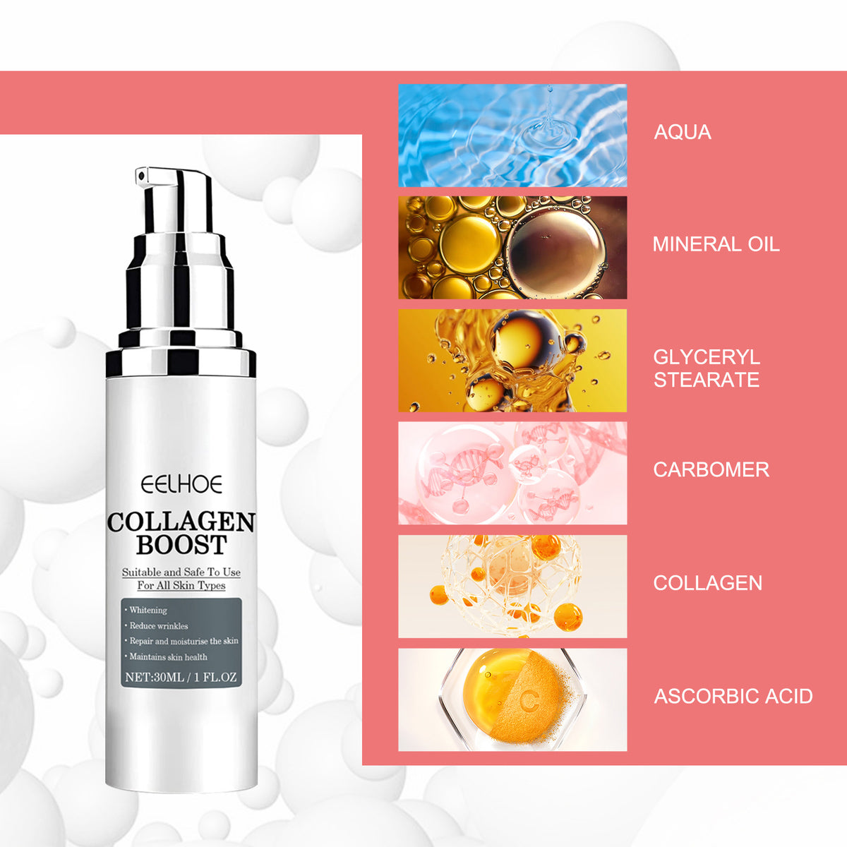 EELHOE Collagen Cream Collagen Moisturizes And Hydrates Fine Lines, Moisturizes And Tightens Skin - American Smart