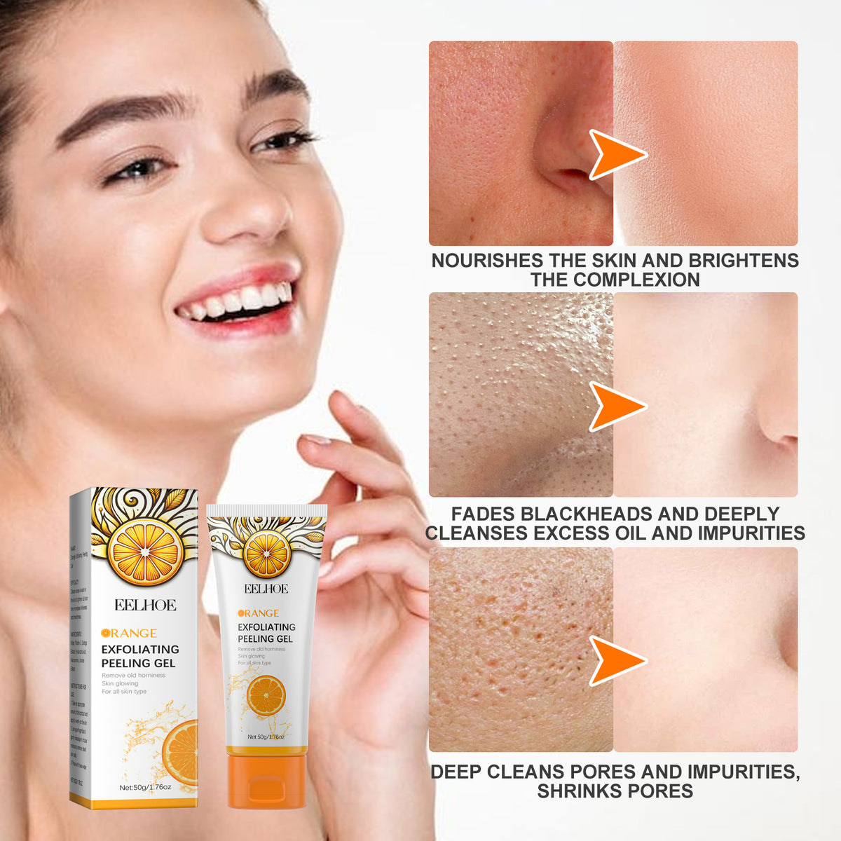 EELHOE Exfoliating Gel For Deep Cleansing, Anti-Acne Blackheads, Moisturizing Skin, Shrinking Pores And Brightening Gel - American Smart
