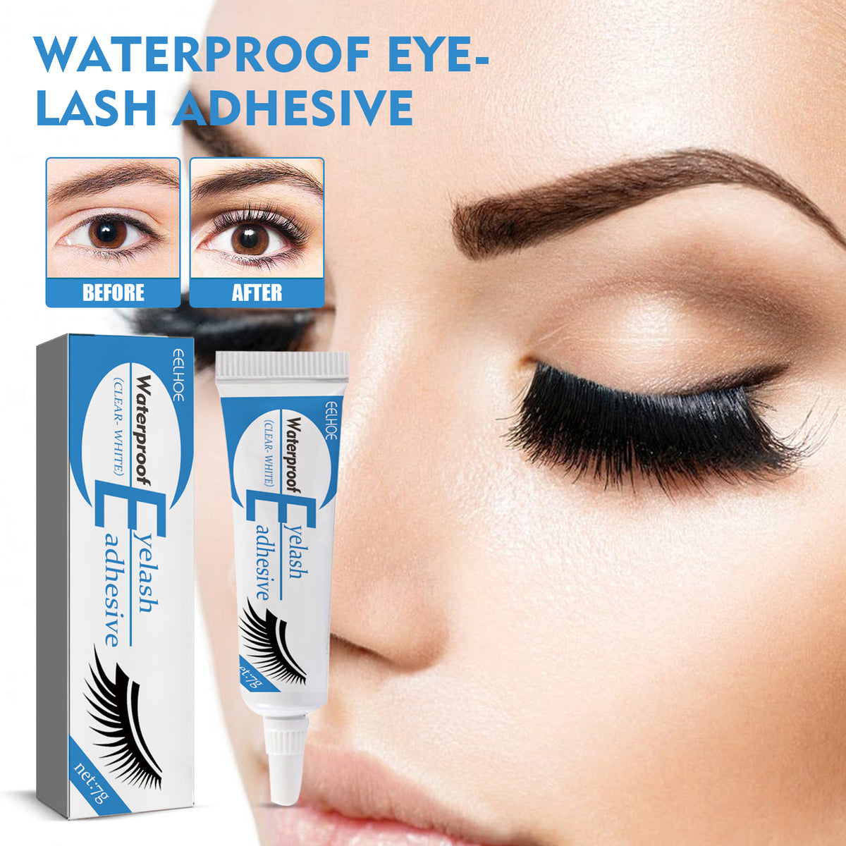 EELHOE False Eyelash Glue, Lightweight Self-Adhesive False Eyelash Glue Gentle And Non-Irritating - American Smart