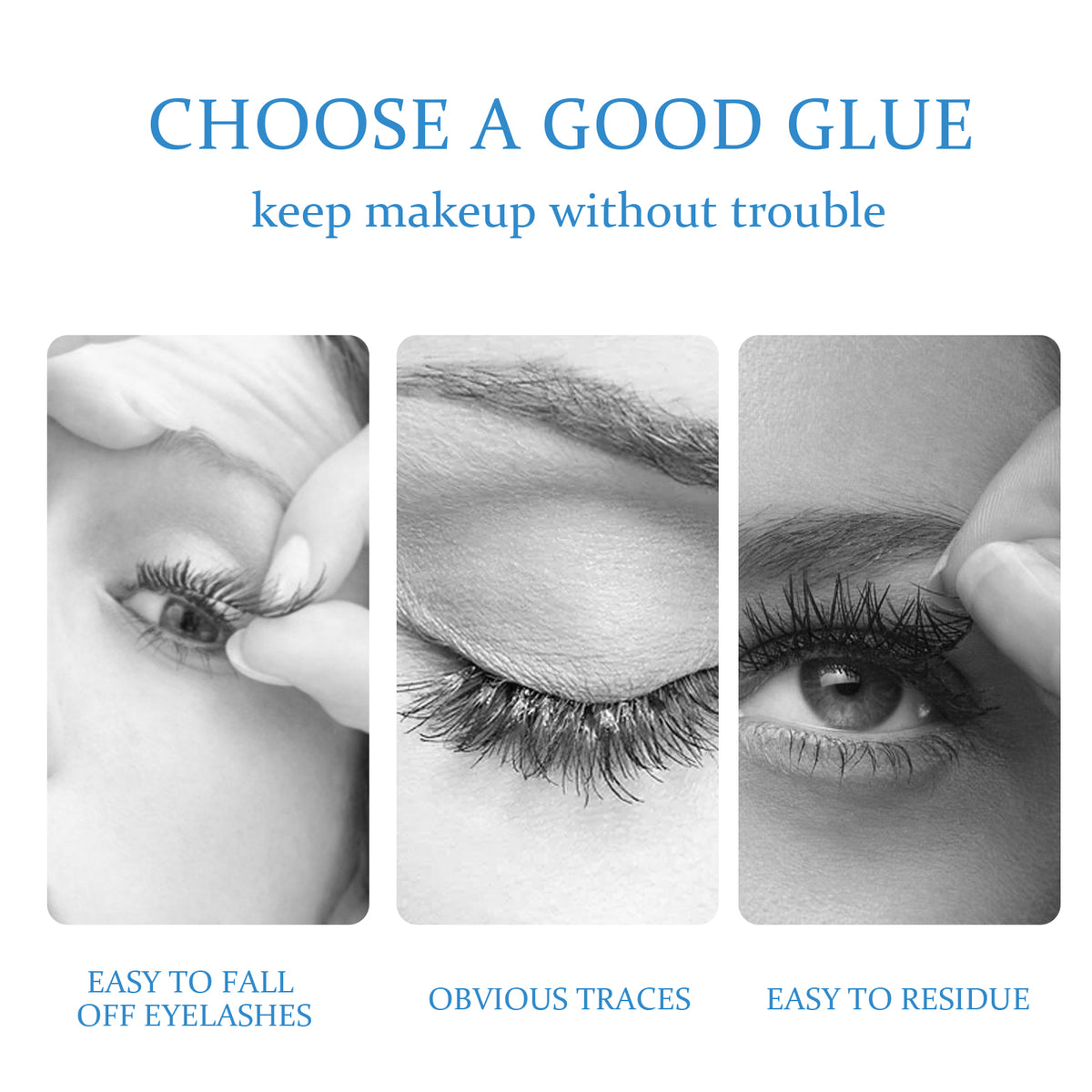 EELHOE False Eyelash Glue, Lightweight Self-Adhesive False Eyelash Glue Gentle And Non-Irritating - American Smart