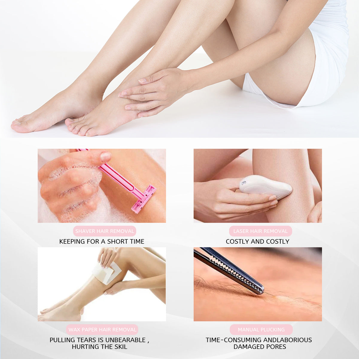 EELHOE Honey Mousse Hair Removal Spray, Full Body Hair Removal Armpit Hair Leg Hair Foam Mild Skin Friendly Does Not Stimulate - American Smart
